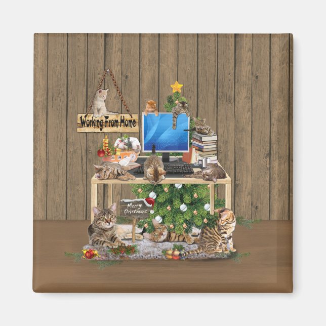 Christmas-Working from Home with my Cats Magnet (Vorne)