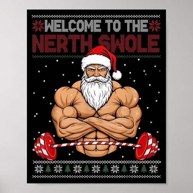 Christmas Workout Welcome To North Swole Xmas Gym  Poster (Vorne)