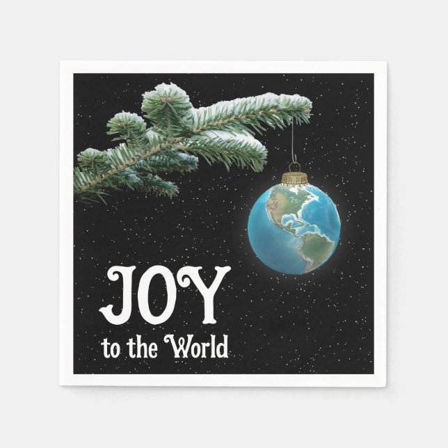 Christmas World Globe Ornament With Stars Serviette (Vorderseite)