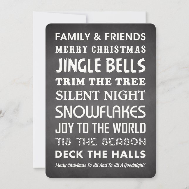 CHRISTMAS WORT FEIERTAGSKARTE (Vorderseite)