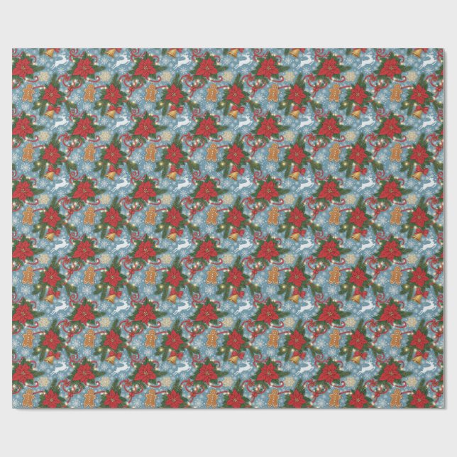 Christmas Wrapping Paper Festive Holiday Elegance  Geschenkpapier (Flach)