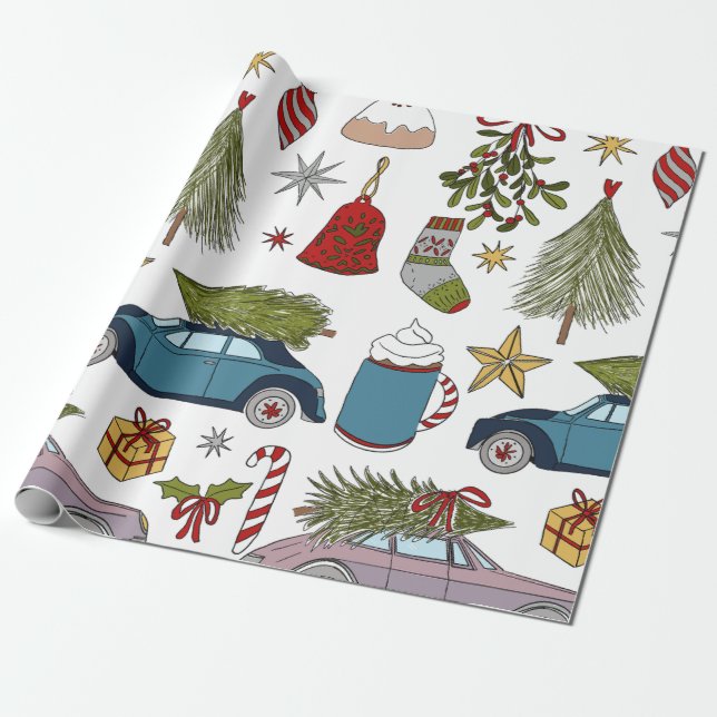 CHRISTMAS WRAPPING PAPER  GESCHENKPAPIER (Ungerollt)