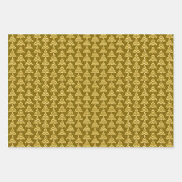 Christmas Wrapping Papers – Golden & Green Trees Geschenkpapier Set