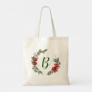 Christmas wrath with a monogram tragetasche