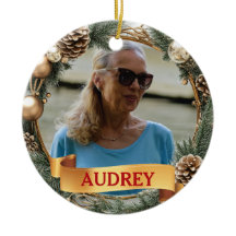 Christmas Wreath ANY Photo Tree Ornament