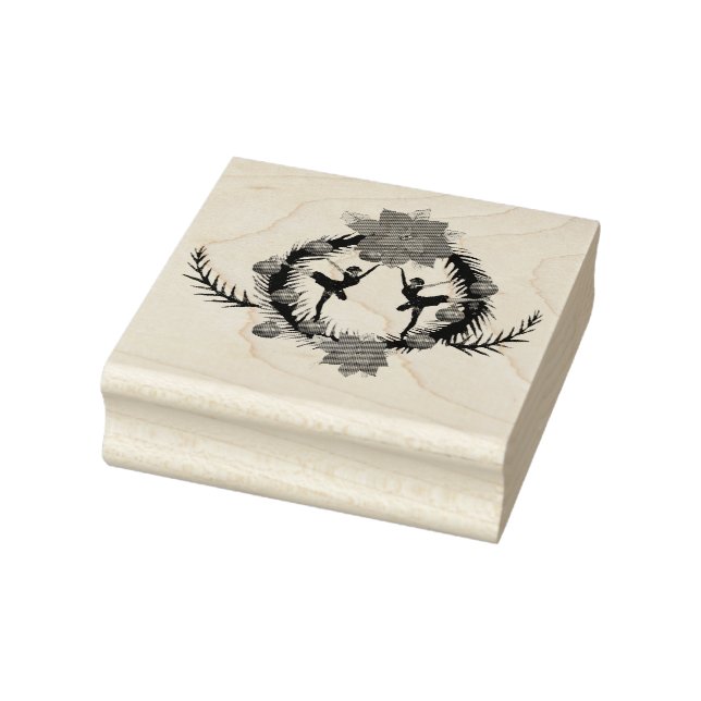 Christmas Wreath Ballerina Girls Gummistempel (Stempel)
