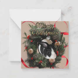 Christmas Wreath Bunny Mitteilungskarte
