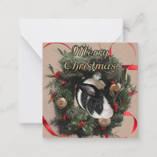 Christmas Wreath Bunny Mitteilungskarte