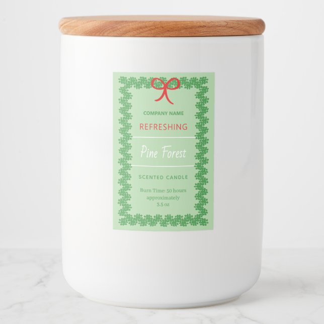 Christmas Wreath Candle Sticker Label Lebensmitteletikett (Vorderseite)