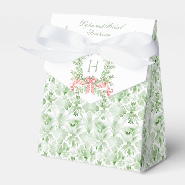 Christmas Wreath Candy Cane Bow | Monografische Ho Geschenkschachtel (Vorderseite)