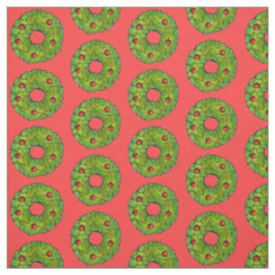 Christmas Wreath Holly Leaf Cookie Red Green Stoff