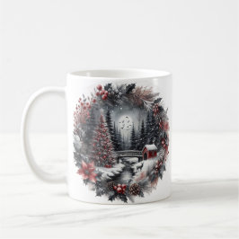 christmas wreath landscape Mug Kaffeetasse