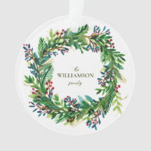 Christmas Wreath Nom de famille de vacances Holi