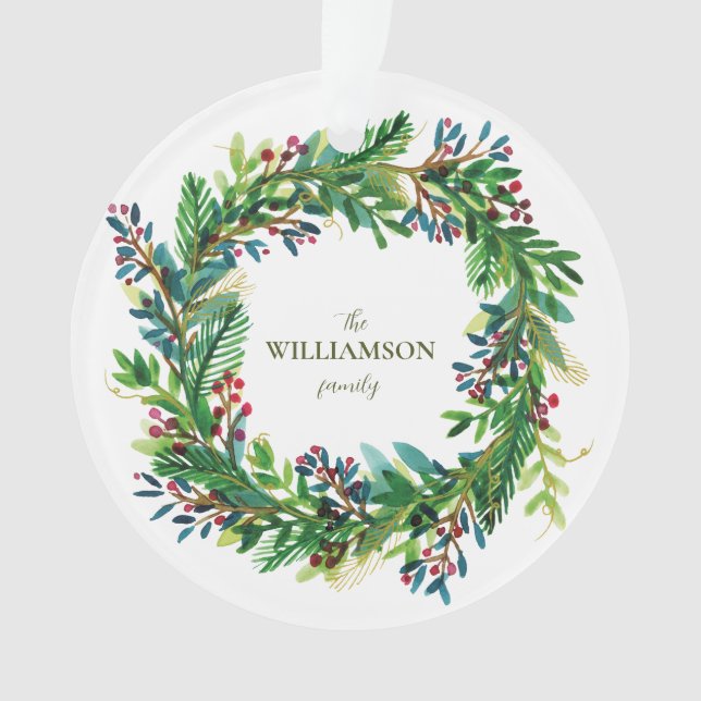 Christmas Wreath Nom de famille de vacances Holi (devant)