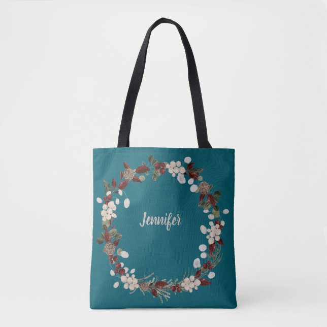 Christmas wreath on a rich teal named tasche (Vorderseite)