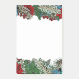 Christmas Wreath Poinsettias Garland Post-It Notes Klebezettel