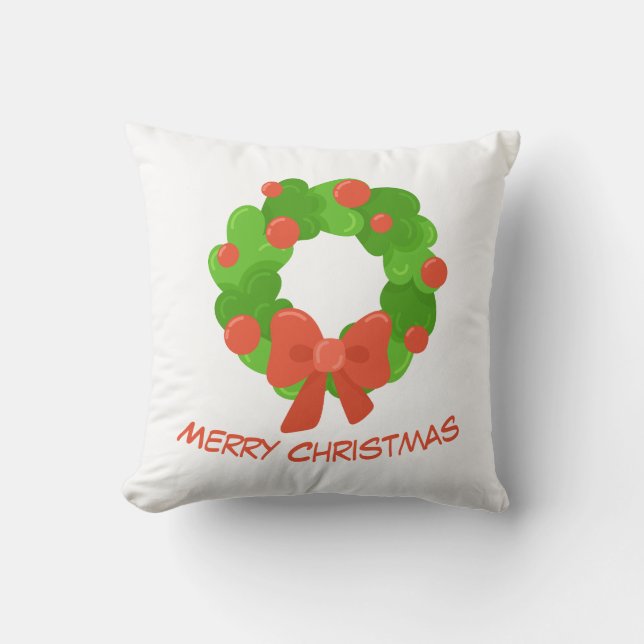 Christmas Wreath Throw Pillow Kissen (Vorderseite)