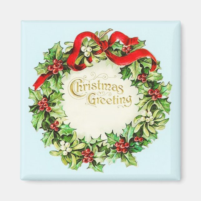 Christmas Wreath Vintag Magnet (Vorne)
