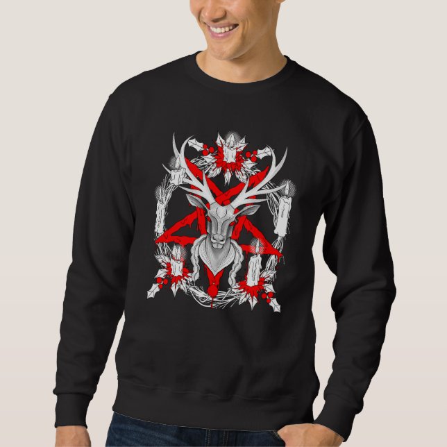 Christmas wreath witchcraft candles blood Satanic  Sweatshirt (Vorderseite)