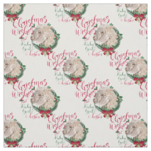 Christmas wünscht Baby Goat Kisses Angora Goat Stoff
