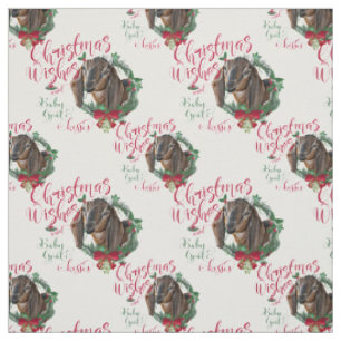 Christmas wünscht Baby Goat Kisses Nubian Goat Stoff