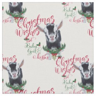 Christmas wünscht Baby Goat Kisses Pygmy Goat Stoff