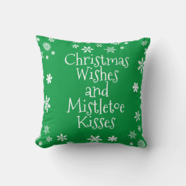 Christmas wünscht Mistletoe Kisses Green White Kissen