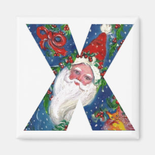 CHRISTMAS X BRIEF / SANTA RED RIBBON MONOGRAMM MAGNET