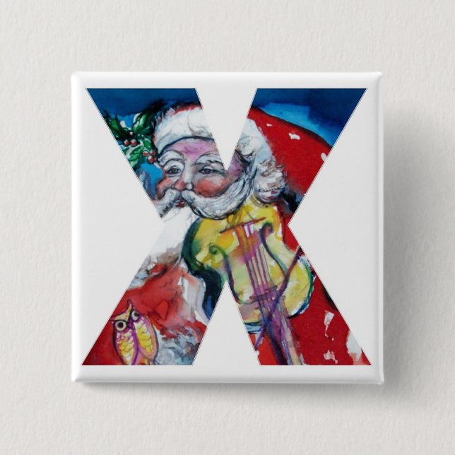CHRISTMAS X SCHREIBEN / SANTA MIT VIOLIN MONOGRAM BUTTON (Vorderseite)