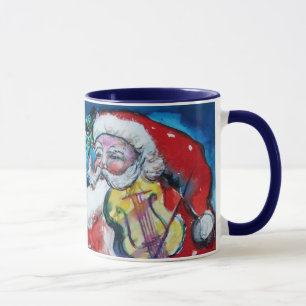 CHRISTMAS X SCHREIBEN / SANTA MIT VIOLIN MONOGRAM TASSE