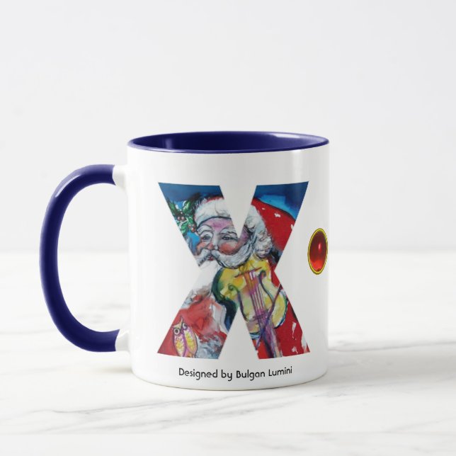 CHRISTMAS X SCHREIBEN / SANTA MIT VIOLIN MONOGRAM TASSE (Links)