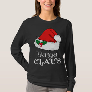 Christmas Yaya Claus Matching Pajama Weihnachtsman T-Shirt