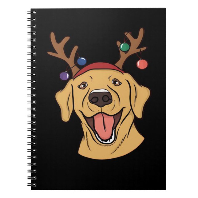 Christmas Yellow Lab Tri-blend T-Shirt Notizblock (Vorderseite)
