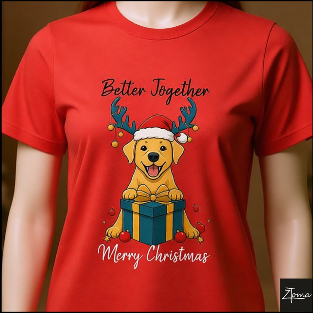 Christmas Yellow Labrador Gift Graphic Reindeer Tri-Blend Shirt (Von Creator hochgeladen)