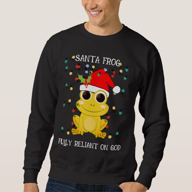 Christmas Yellow SANTA FROG Unisex Sweatshirt (Vorderseite)