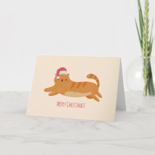 Christmas Yellow Tabby Cat Karte
