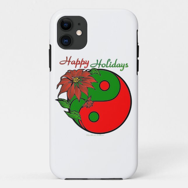 Christmas Yin Yang Poinsettia Case-Mate iPhone Hülle (Rückseite)