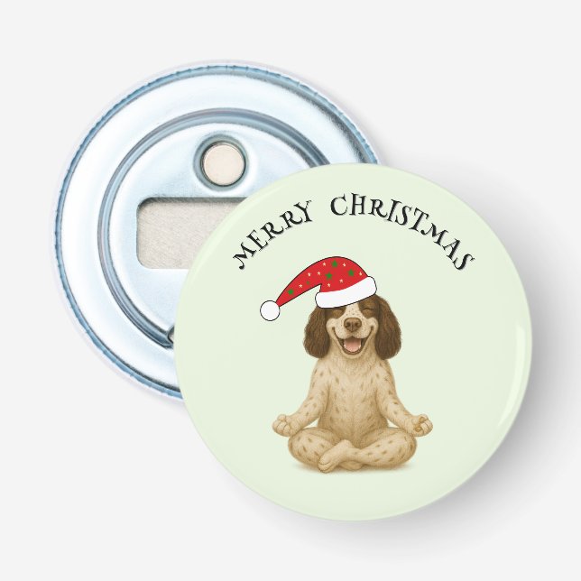 Christmas yoga spaniel your text flaschenöffner (Vorderseite)