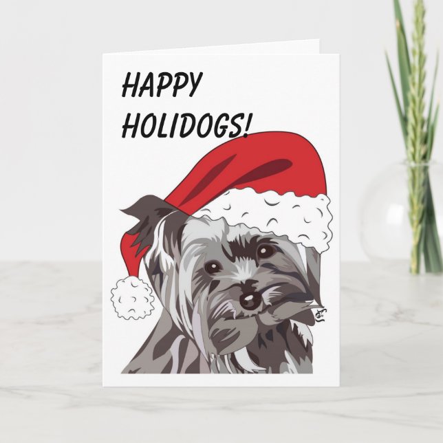 Christmas Yorkie Feiertagskarte (Vorderseite)