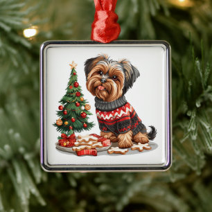 Christmas Yorkshire Terrier Dogs Ornament Aus Metall