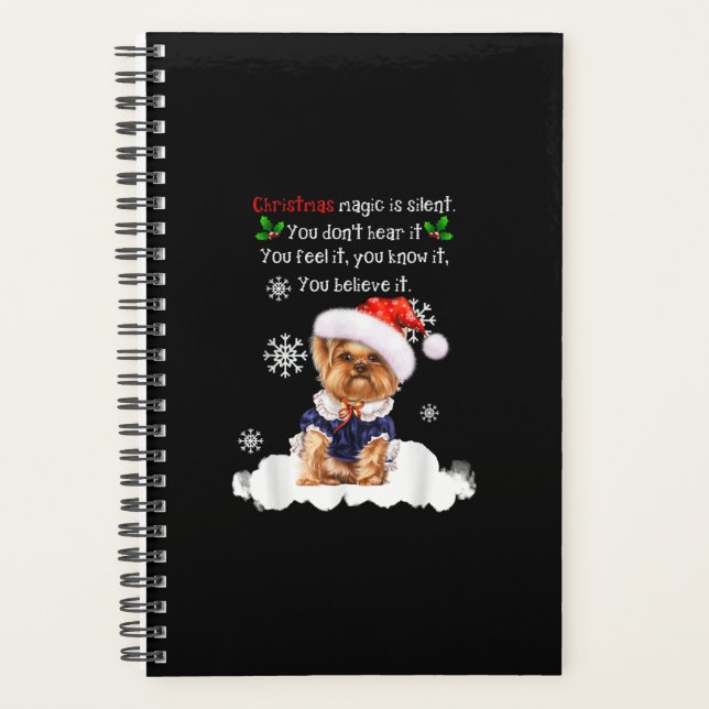 Christmas Yorkshire Terrier Funny Yorkie Puppy Planer (Vorderseite)