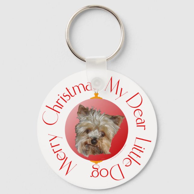 Christmas Yorkshire Terrier Schlüsselanhänger (Vorderseite)