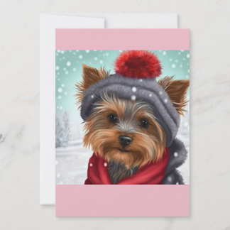 Christmas Yorkshire Terrier - T - Shirt Feiertagskarte