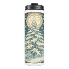 Christmas Yule Tree With Snow And Star-Shaped  Thermosbecher