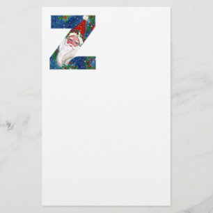 CHRISTMAS Z SCHREIBEN / SANTA CLAUS MIT ROtem RIBB Briefpapier
