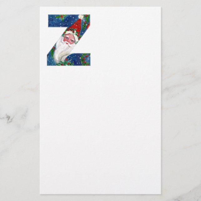 CHRISTMAS Z SCHREIBEN / SANTA CLAUS MIT ROtem RIBB Briefpapier (Vorderseite)