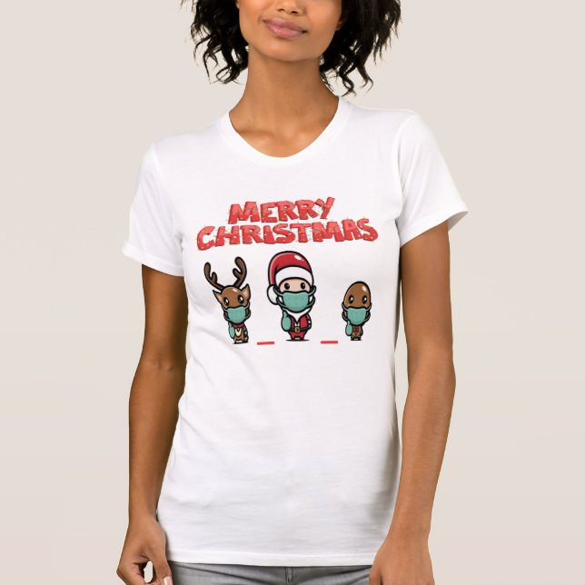 CHRISTMAS ZEIT SOZIALER ABBAU UND WEIN T-Shirt (Vorderseite)