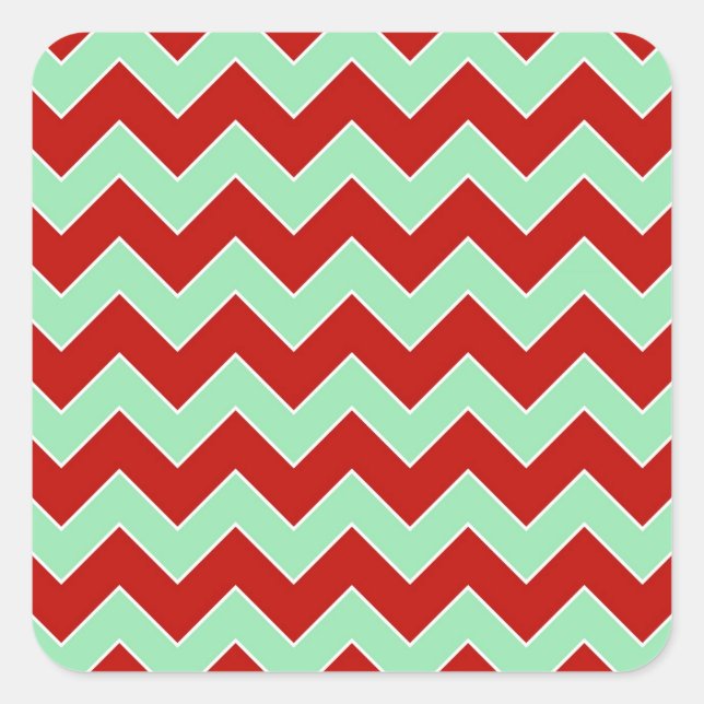 Christmas Zigzag Quadratischer Aufkleber (Vorderseite)