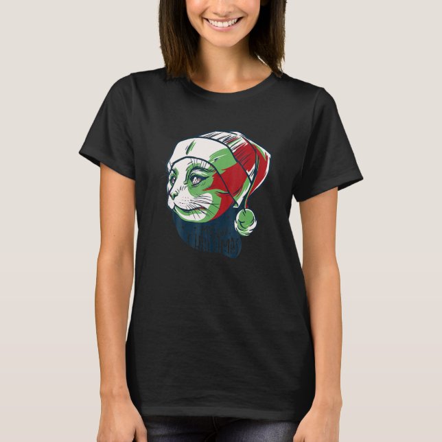 Christmask Cat Meowy Catmas  Men Women Ee T-Shirt (Vorderseite)