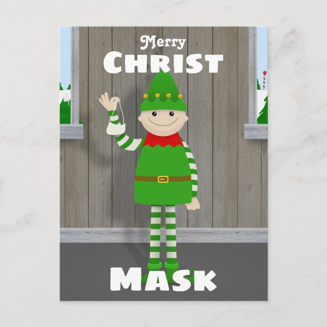 Christmask Feiertagspostkarte (Vorderseite)